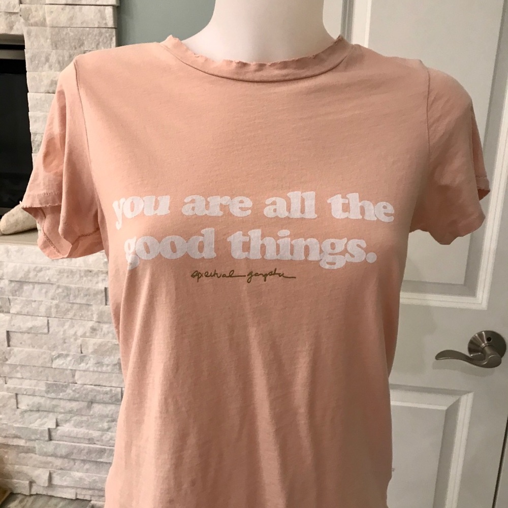 Spiritual Gangster light peach colored graphic tee